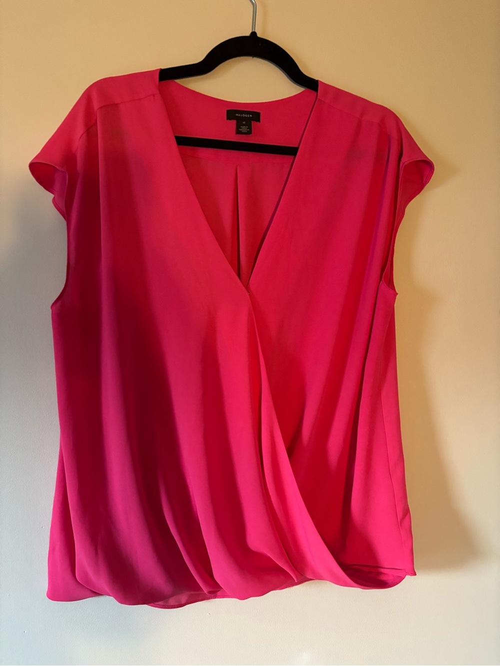 Halogen Pink Wrap Sleeveless Blouse